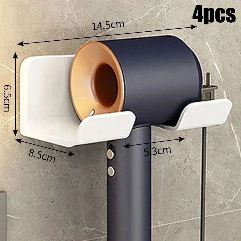 Wall mounted non perforated hair dryer storage rack - Kitchen Outlet Store Home