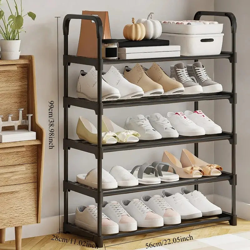 Bedroom Simple Shoe Rack Multifunctional Shoe Rack Stackable Organizer Dustproof Shoe Rack Space-Saving Household Shoes Cabinet Kitchen Outlet Store Home