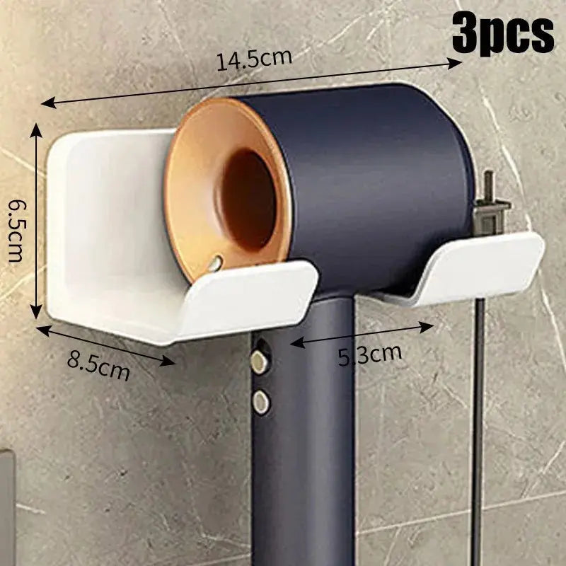 Wall mounted non perforated hair dryer storage rack - Kitchen Outlet Store Home