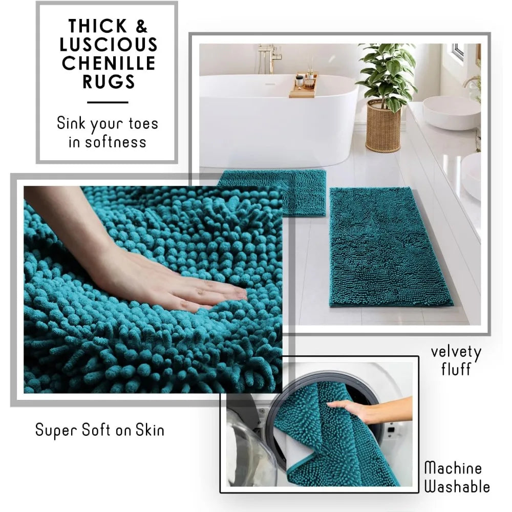 Bathroom Accessories Set with Shower Curtain and Rugs