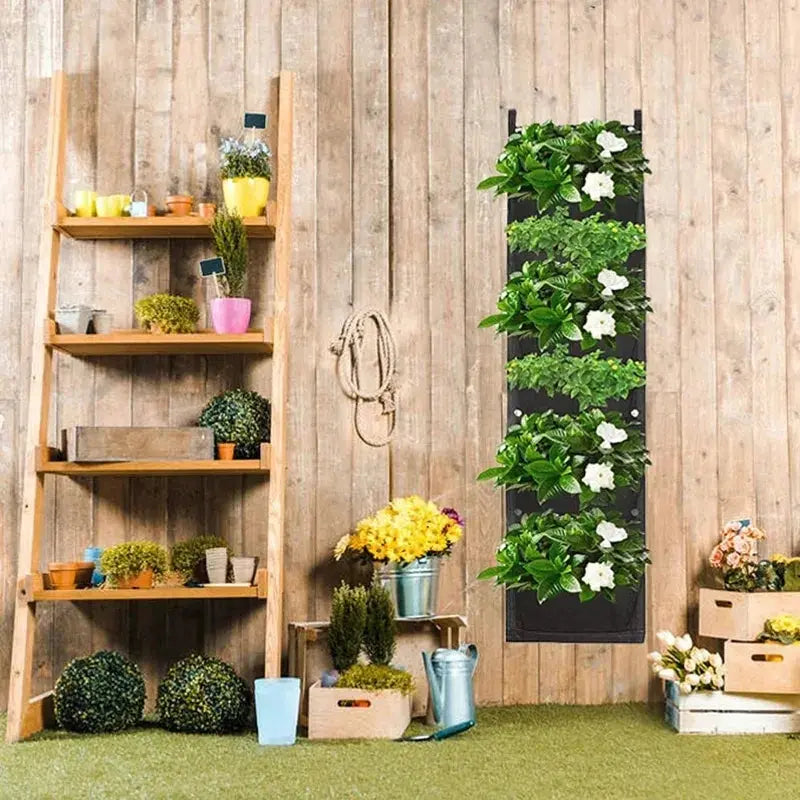 7 Pocket Vertical Growing Planting Bag Felt Fabric Wall Hanging - Kitchen Outlet Store Home