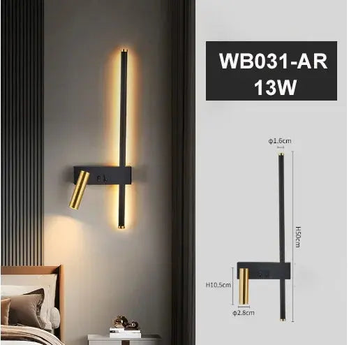 Bedroom Wall Lamp with USB Quick Charging 3W Rotatable Spotlight Reading Light Bedside for Home Decoration  Background Kitchen Outlet Store Home