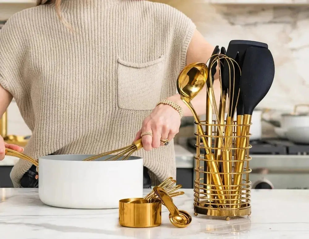 Black and Gold Kitchen Utensils Set - Kitchen Outlet Store Home