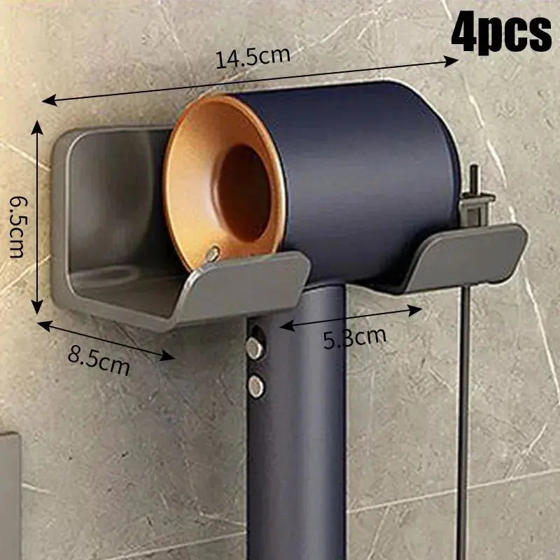 Wall mounted non perforated hair dryer storage rack - Kitchen Outlet Store Home
