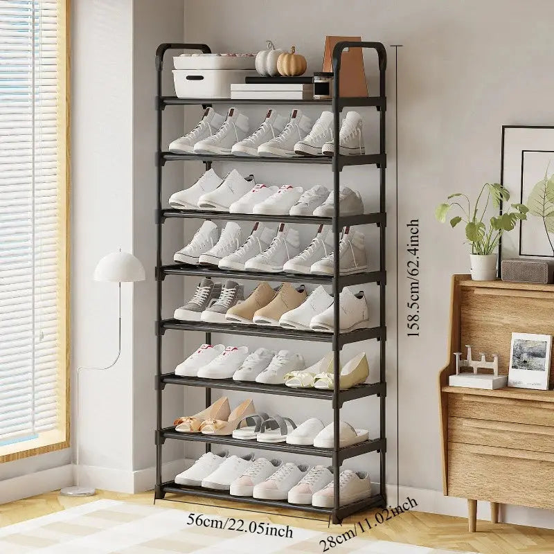 Bedroom Simple Shoe Rack Multifunctional Shoe Rack Stackable Organizer Dustproof Shoe Rack Space-Saving Household Shoes Cabinet Kitchen Outlet Store Home