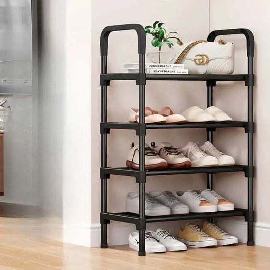 Bedroom Simple Shoe Rack Multifunctional Shoe Rack Stackable Organizer Dustproof Shoe Rack Space-Saving Household Shoes Cabinet Kitchen Outlet Store Home