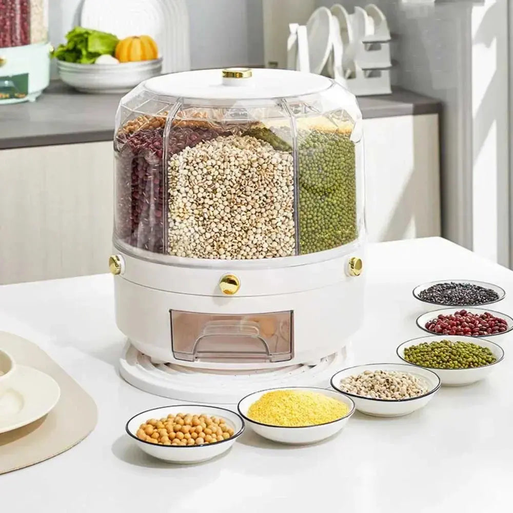 360 Degree Rotating Cereal Grain Dispenser - Kitchen Outlet Store Home