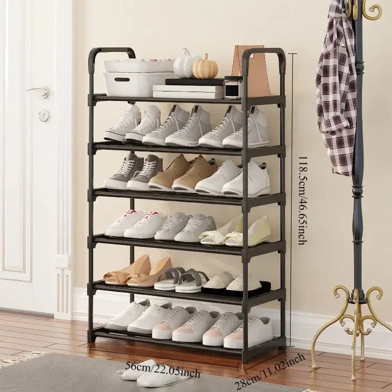 Bedroom Simple Shoe Rack Multifunctional Shoe Rack Stackable Organizer Dustproof Shoe Rack Space-Saving Household Shoes Cabinet Kitchen Outlet Store Home
