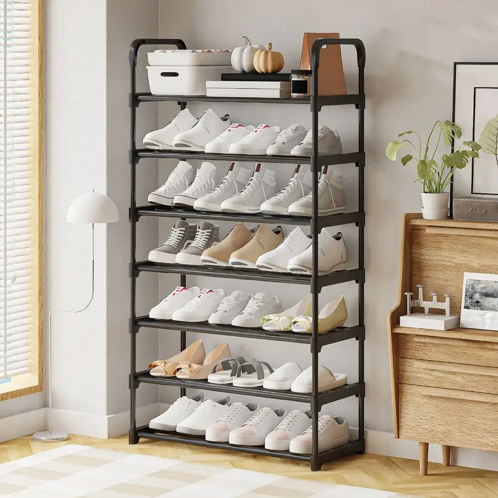 Bedroom Simple Shoe Rack Multifunctional Shoe Rack Stackable Organizer Dustproof Shoe Rack Space-Saving Household Shoes Cabinet Kitchen Outlet Store Home