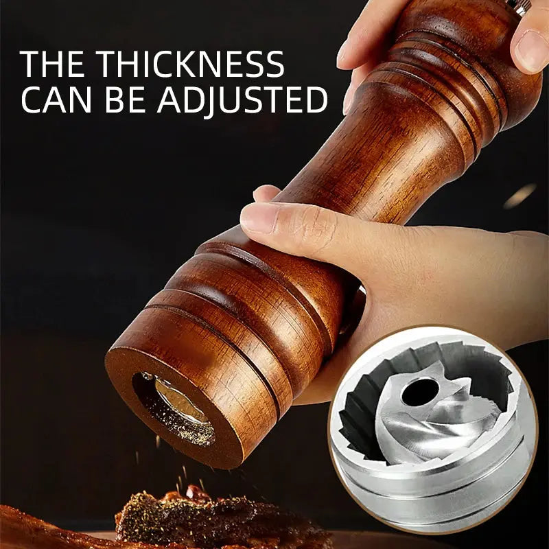 Classical Oak Wood Pepper Spice Mill Grinder Set Handheld - Kitchen Outlet Store Home