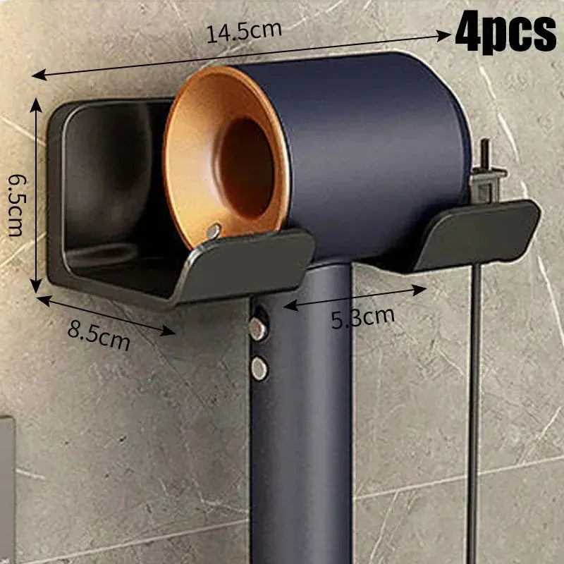 Wall mounted non perforated hair dryer storage rack - Kitchen Outlet Store Home