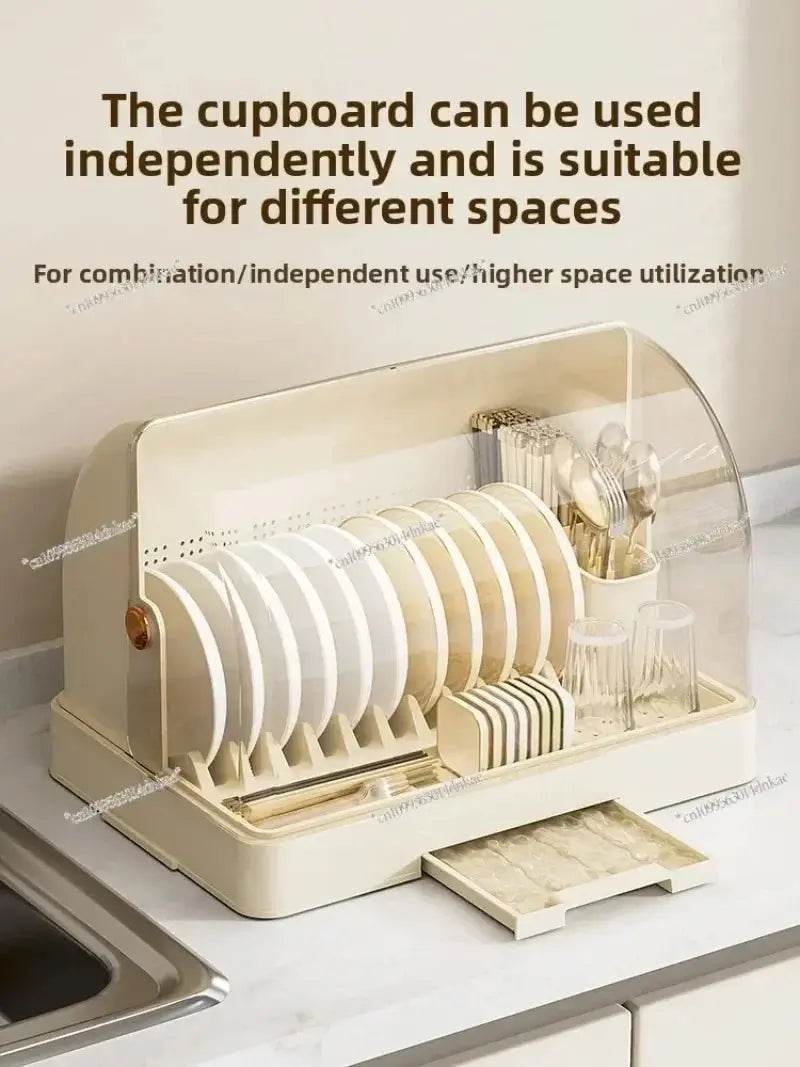 Kitchen Bowl Rack, Tableware Storage Box, Household with Lid, Tableware, Bowl Box, Dish Drain Rack, Plastic Cupboard Kitchen Outlet Store Home