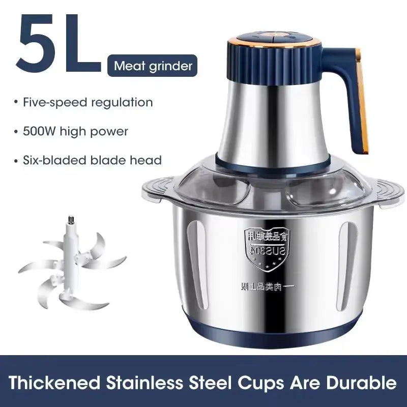 Electric Meat Grinders 5L Food Crusher Stainless Steel material high quality 304 - Kitchen Outlet Store Home