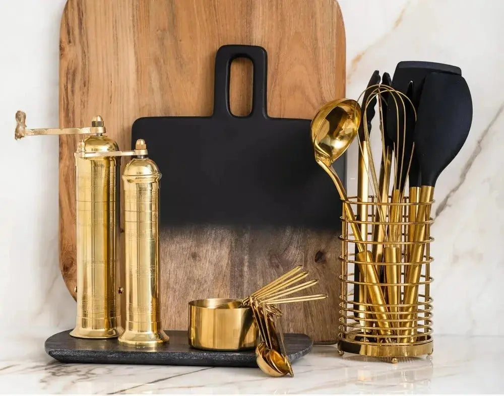 Black and Gold Kitchen Utensils Set - Kitchen Outlet Store Home
