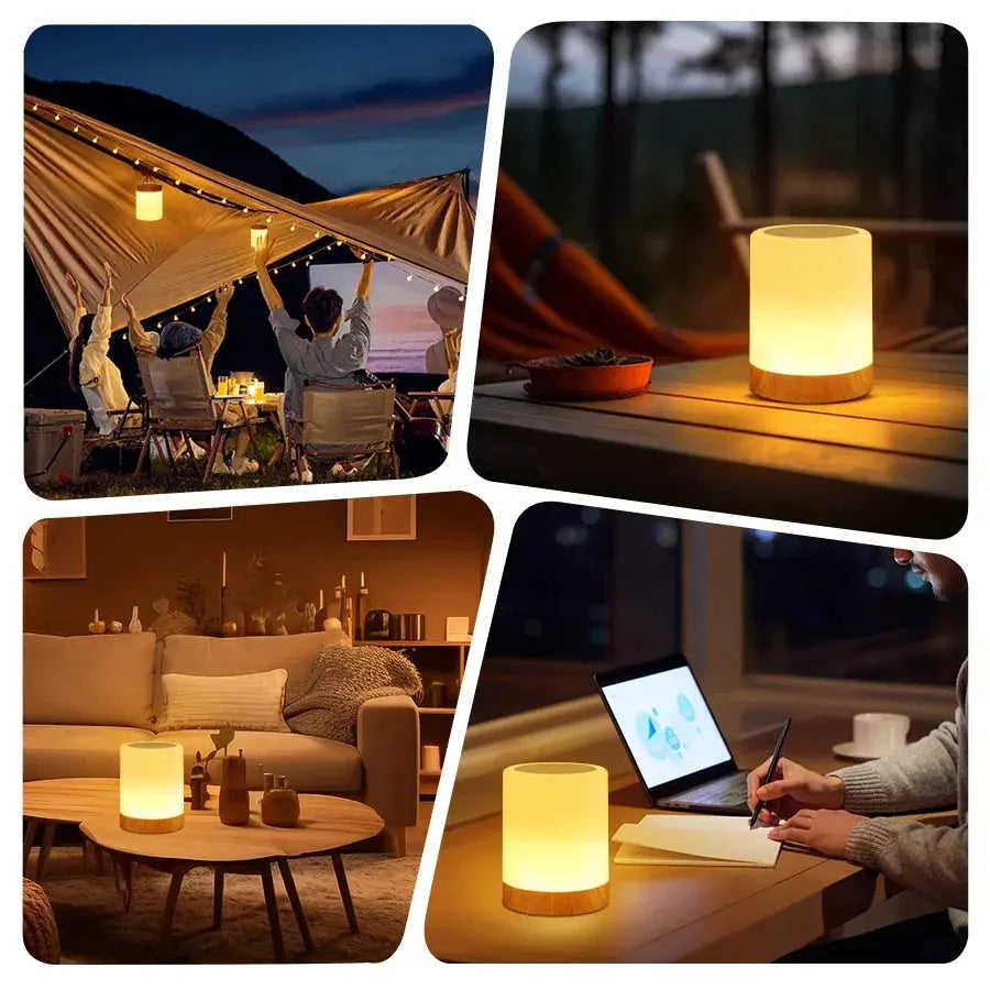 Portable Bedside Table Lamp Room Decoration USB Rechargeable Desk Lamp Desktop Night Light for Kids Gifts Bedroom Camping Light Kitchen Outlet Store Home