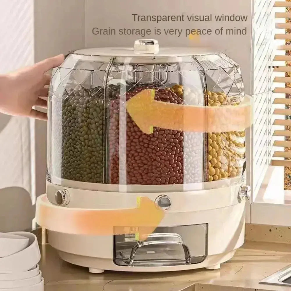 360 Degree Rotating Cereal Grain Dispenser - Kitchen Outlet Store Home