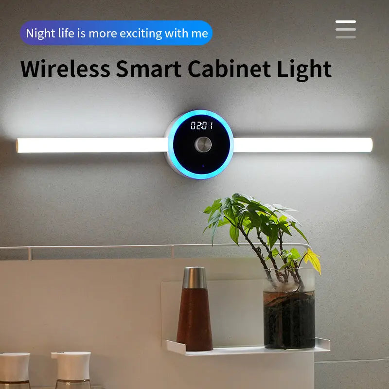 Smart Cabinet Light Clock Timing Sensor Light Removable LED Kitchen Outlet Store Home