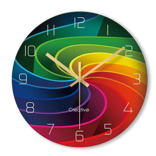 Tempered Glass Wall Clock Living Room Bedroom Silent Kitchenoutletstorehome