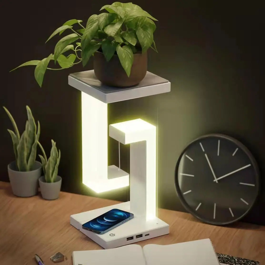 Creative Smartphone Wireless Charging Suspension Table Lamp Balance Lamp Floating For Home Bedroom Kitchen Outlet Store Home