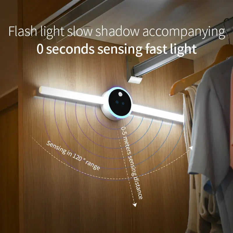 Smart Cabinet Light Clock Timing Sensor Light Removable LED Kitchen Outlet Store Home