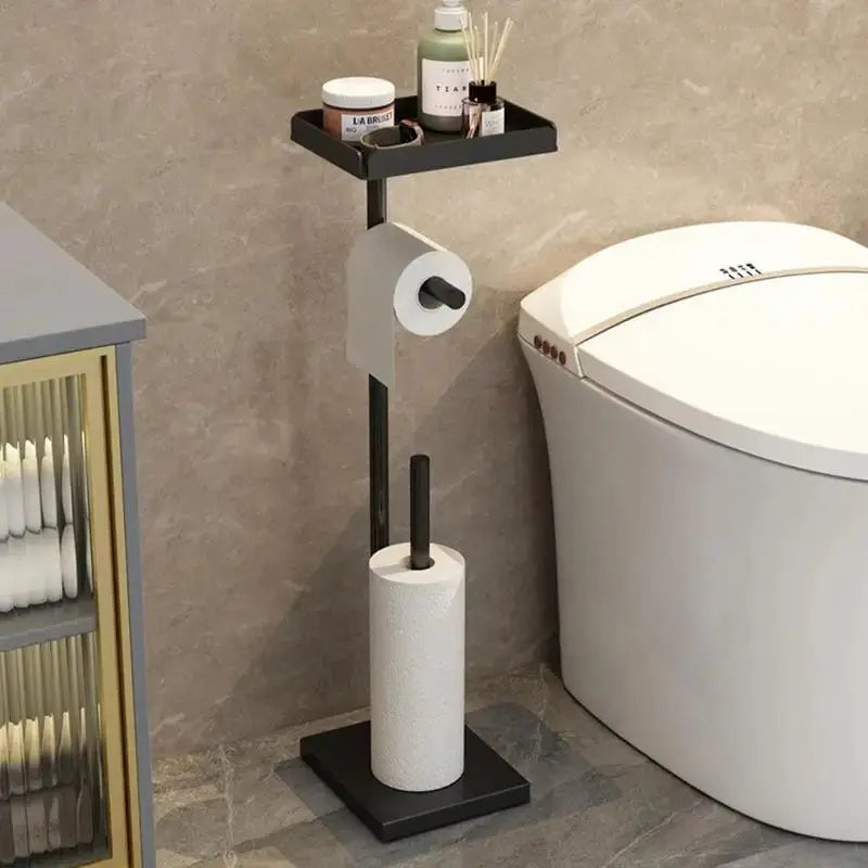 Standing Toilet Paper Holder with Storage Shelf - Kitchen Outlet Store Home
