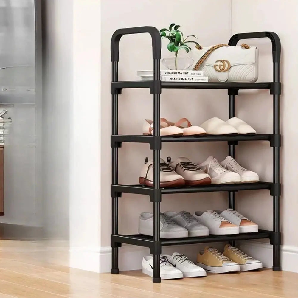 Bedroom Simple Shoe Rack Multifunctional Shoe Rack Stackable Organizer Dustproof Shoe Rack Space-Saving Household Shoes Cabinet Kitchen Outlet Store Home