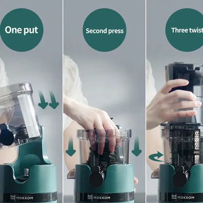 Large Caliber Slow Juicer Screw Cold Press Extractor Slag Juice Separation Filter-Free Easy Wash Electric Fruit Juicer Machine Kitchen Outlet Store Home