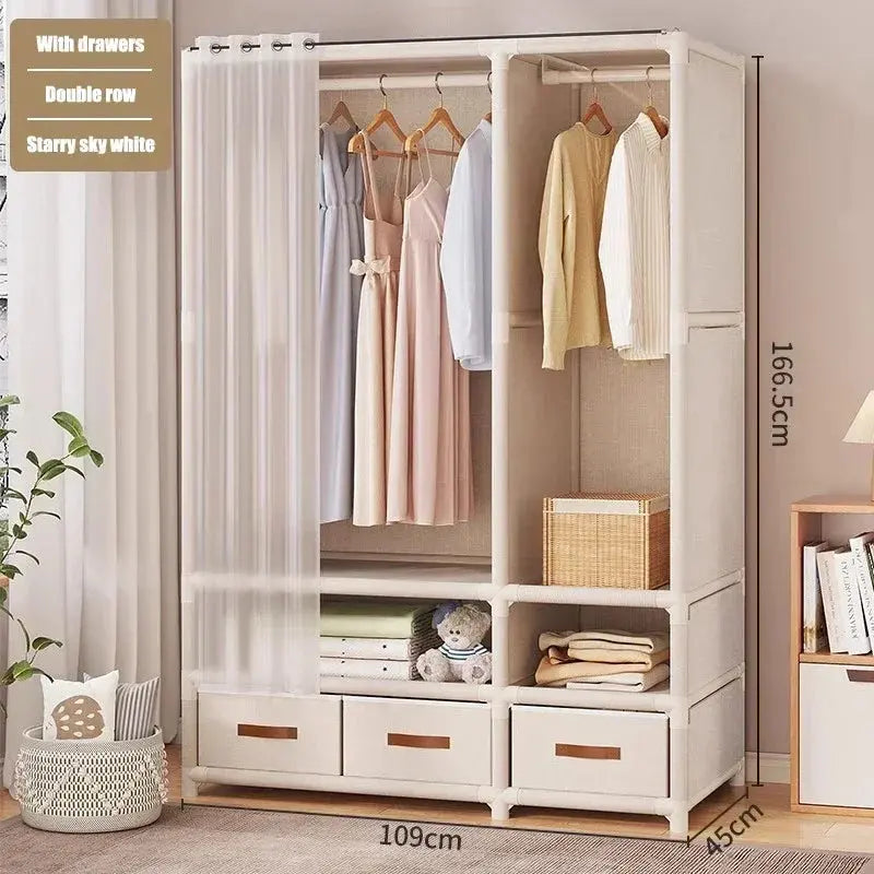 Floor-Standing Simple Wardrobes Home Large Capacity Durable Clothes Cabinet Dustproof And Economical Wardrobe Bedroom Furniture Kitchen Outlet Store Home