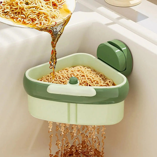 Kitchen Corner Sink Strainer Sink Food Strainer Basket Suction Cup Multi Functional Waste Filter Dishcloth Holder Home Tools Kitchen Outlet Store Home