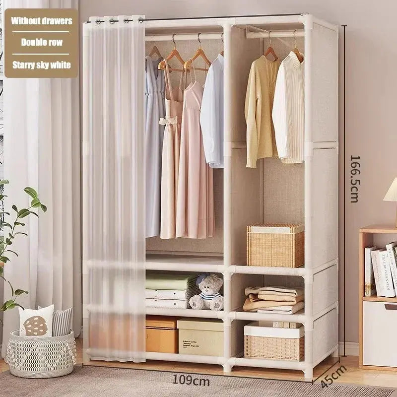 Floor-Standing Simple Wardrobes Home Large Capacity Durable Clothes Cabinet Dustproof And Economical Wardrobe Bedroom Furniture Kitchen Outlet Store Home