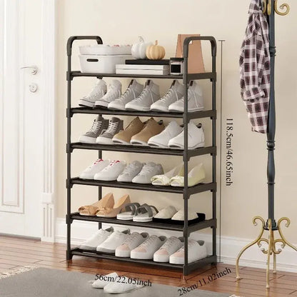Bedroom Simple Shoe Rack Multifunctional Shoe Rack Stackable Organizer Dustproof Shoe Rack Space-Saving Household Shoes Cabinet Kitchen Outlet Store Home