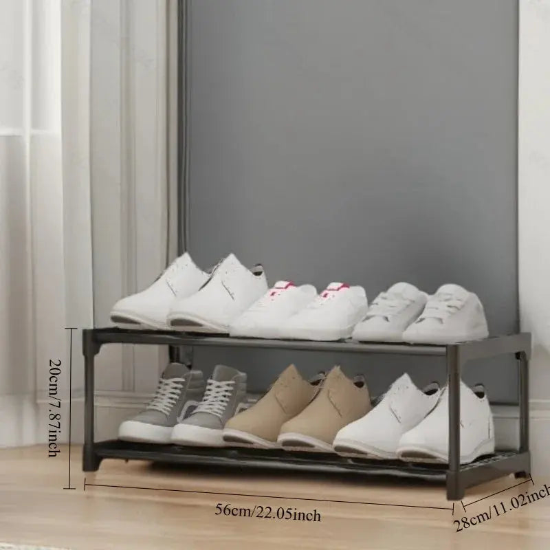 Bedroom Simple Shoe Rack Multifunctional Shoe Rack Stackable Organizer Dustproof Shoe Rack Space-Saving Household Shoes Cabinet Kitchen Outlet Store Home