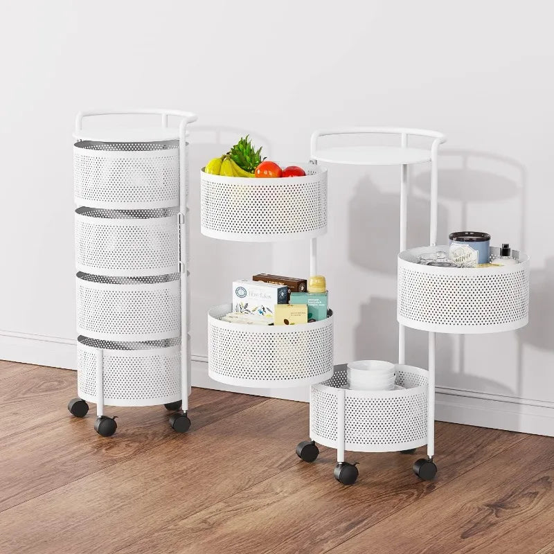 Rotating Kitchen Storage Basket Rack