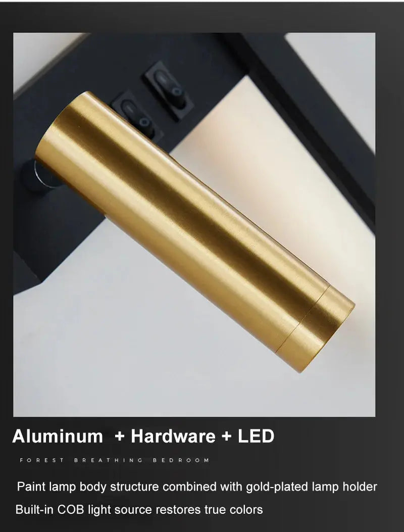 Bedroom Wall Lamp with USB Quick Charging 3W Rotatable Spotlight Reading Light Bedside for Home Decoration  Background Kitchen Outlet Store Home