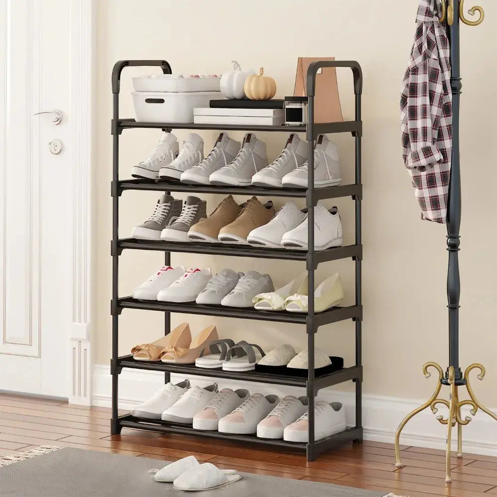 Bedroom Simple Shoe Rack Multifunctional Shoe Rack Stackable Organizer Dustproof Shoe Rack Space-Saving Household Shoes Cabinet Kitchen Outlet Store Home