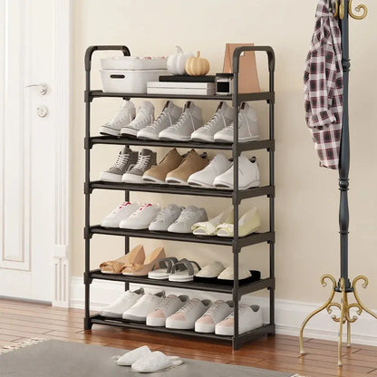 Bedroom Simple Shoe Rack Multifunctional Shoe Rack Stackable Organizer Dustproof Shoe Rack Space-Saving Household Shoes Cabinet Kitchen Outlet Store Home
