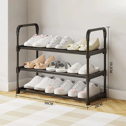 Bedroom Simple Shoe Rack Multifunctional Shoe Rack Stackable Organizer Dustproof Shoe Rack Space-Saving Household Shoes Cabinet Kitchen Outlet Store Home