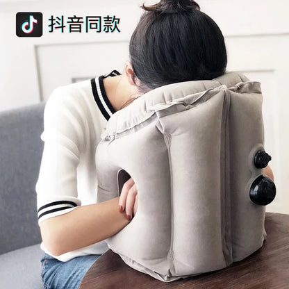Upgraded Inflatable Air Cushion Travel Pillow Headrest