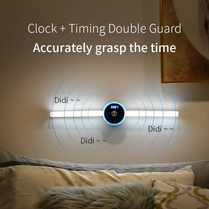 Smart Cabinet Light Clock Timing Sensor Light Removable LED Kitchen Outlet Store Home