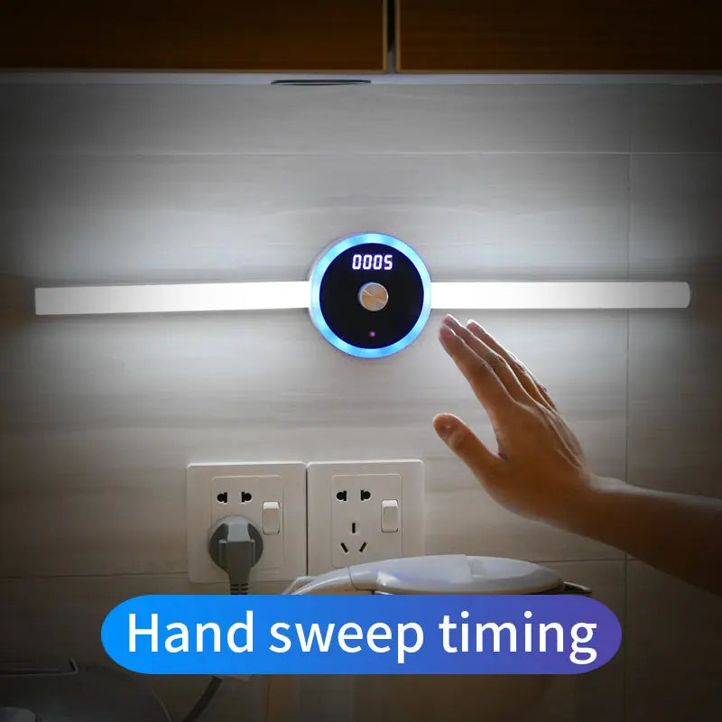 Smart Cabinet Light Clock Timing Sensor Light Removable LED Kitchen Outlet Store Home